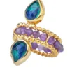 Handmade Jewellery | Azurite and Malachite gold plated silver ring main