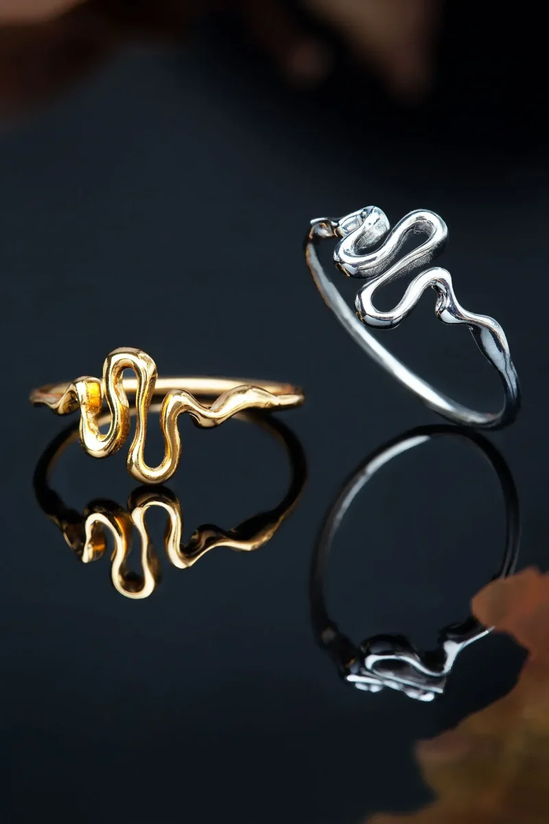 Handmade Jewellery | Snake minimal silver ring gallery 3