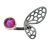 Handmade Jewellery | Butterfly ruby black silver ring main
