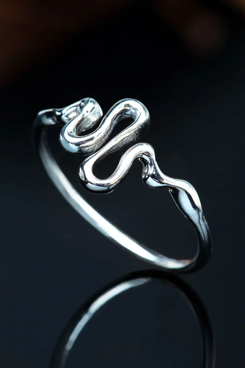 Handmade Jewellery | Snake minimal silver ring gallery 1