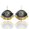 Handmade Jewellery | Eyes engraved bronze and silver earrings main