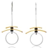 Handmade Jewellery | Geometric multicolour plated bronze and silver earrings gallery 1