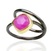 Handmade Jewellery | Ruby black rhodium plated silver ring main