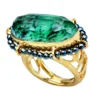 Handmade Jewellery | Zoisite and hematite gold plated silver ring main