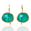 Handmade Jewellery | Malachite gold plated silver earrings main