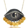 Handmade Jewellery | Eye engraved bronze and silver necklace main