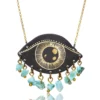 Handmade Jewellery | Eye engraved bronze and silver necklace main