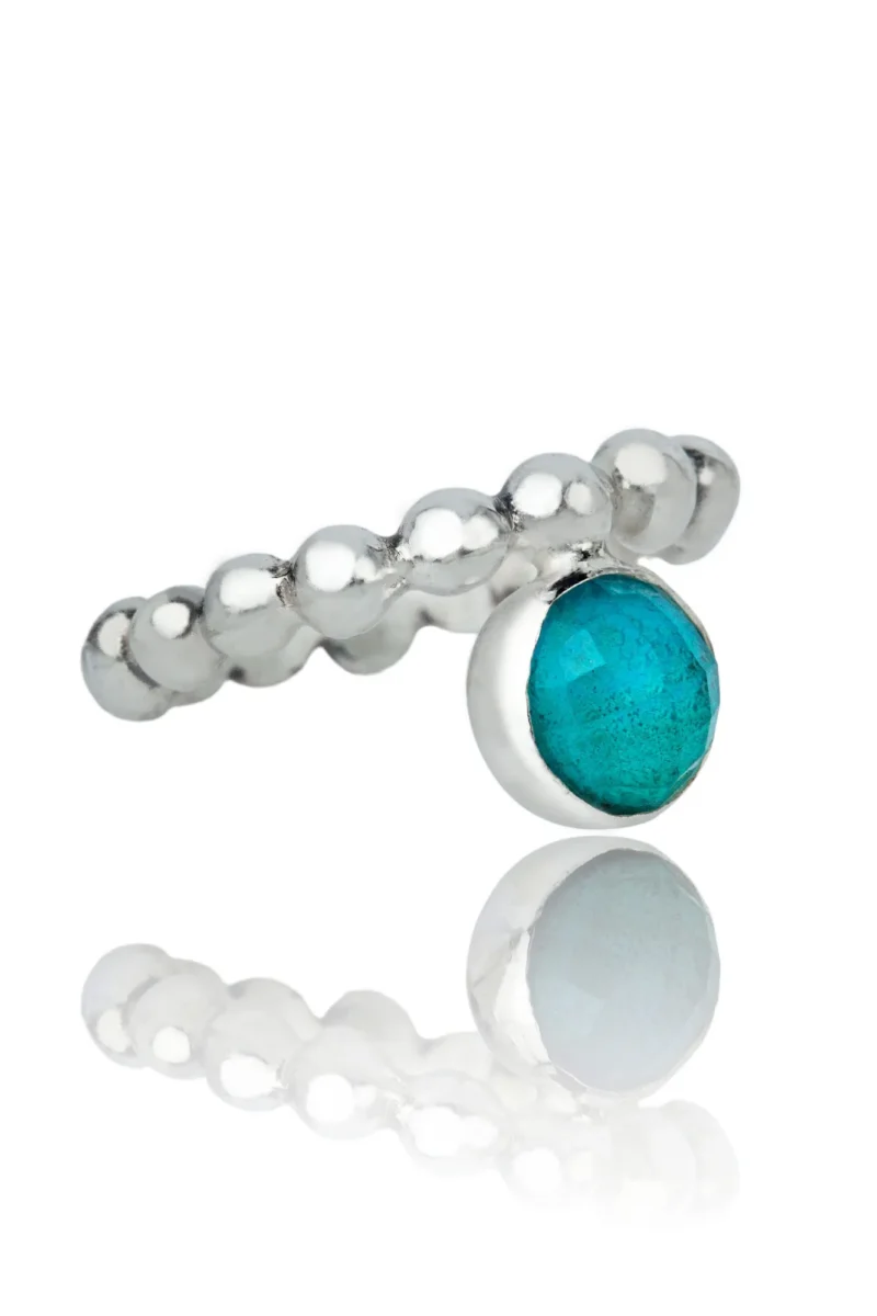 Handmade Jewellery | Chrysocolla silver bubble ring gallery 3
