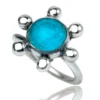 Handmade Jewellery | Chrysocolla flower handmade silver ring main