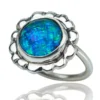 Handmade Jewellery | Opal handmade flower silver ring main