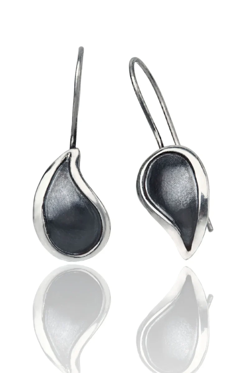 Handmade Jewellery | Elegant Paisley silver earrings main