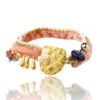 Handmade Jewellery | Gold plated silver bracelet with velvet and pearls main
