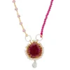 Handmade Jewellery | Gold plated silver necklace with pearls and zircon main