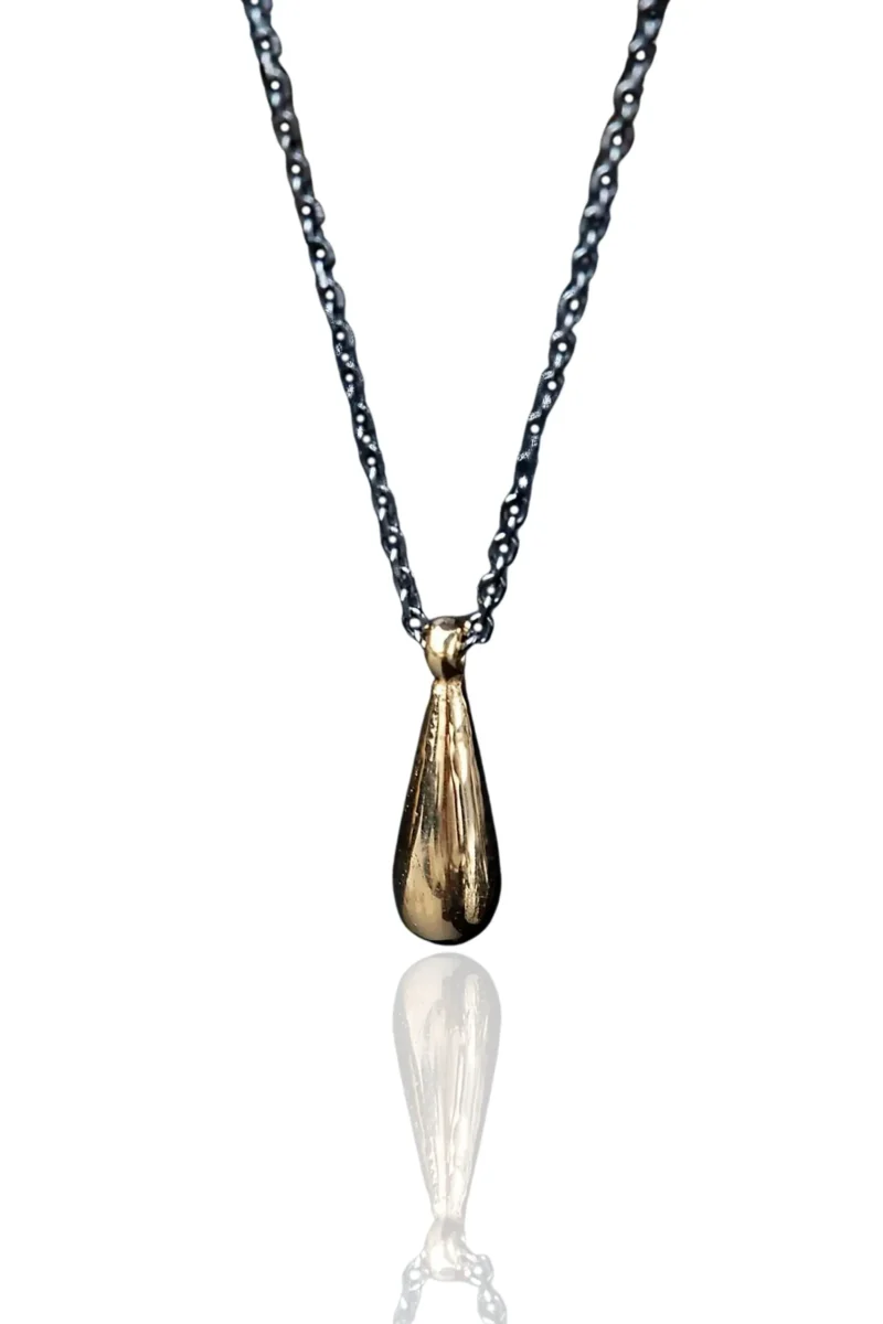 Handmade Jewellery | Drop gold plated silver pendant main