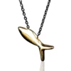 Handmade Jewellery | Fish gold and black rhodium plated silver necklace main