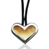 Handmade Jewellery | Heart silver necklace with gold plated detail main