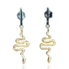 Handmade Jewellery | Snakes gold and black rhodium plated silver earrings main