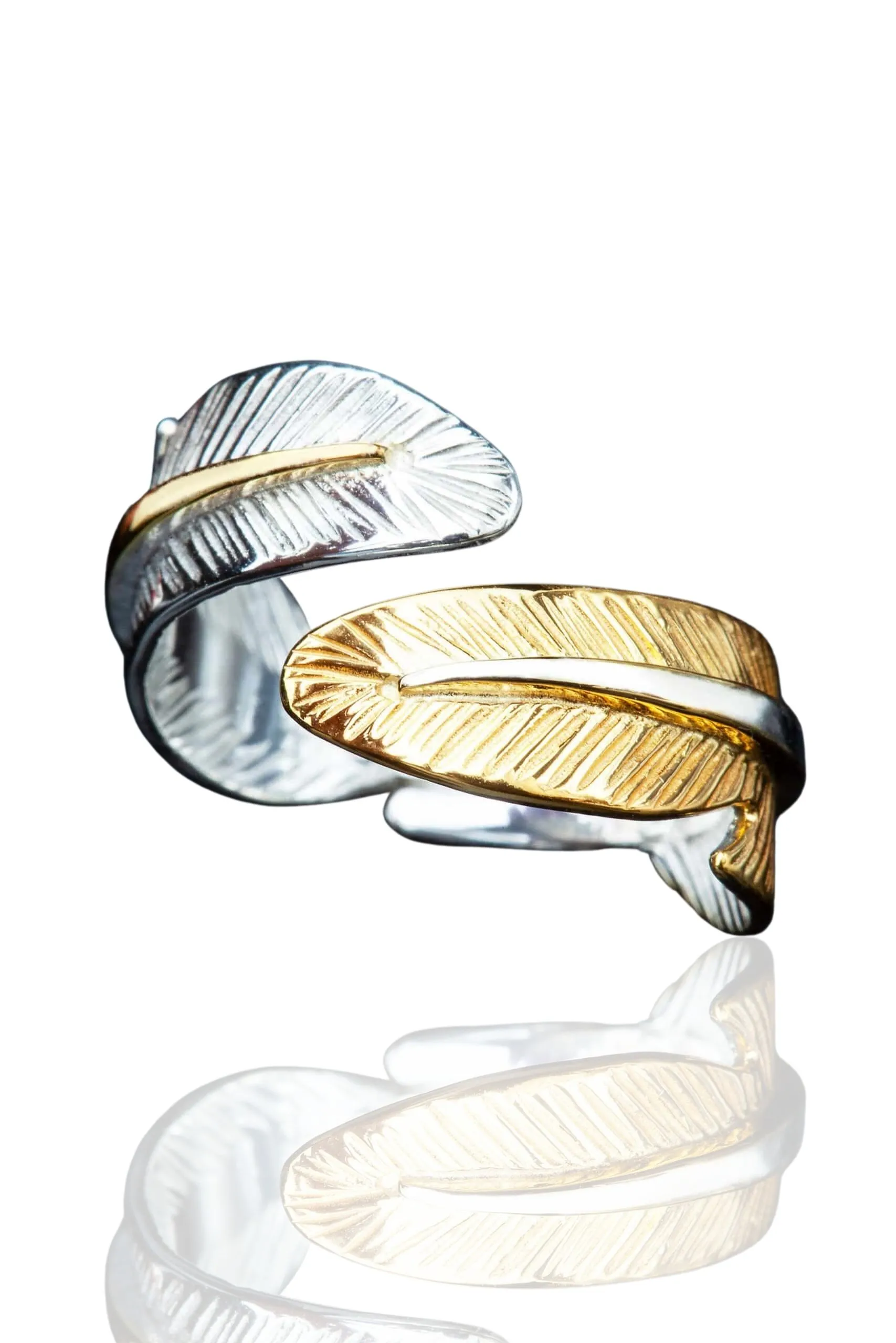 Handmade Jewellery | Feather handmade textured silver ring main