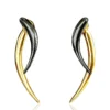Handmade Jewellery | Minimal gold and black rhodium plated silver earrings main