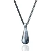 Handmade Jewellery | Drop rhodium plated silver pendant main