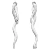 Handmade Jewellery | Snakes unique long silver earrings with black zircon main