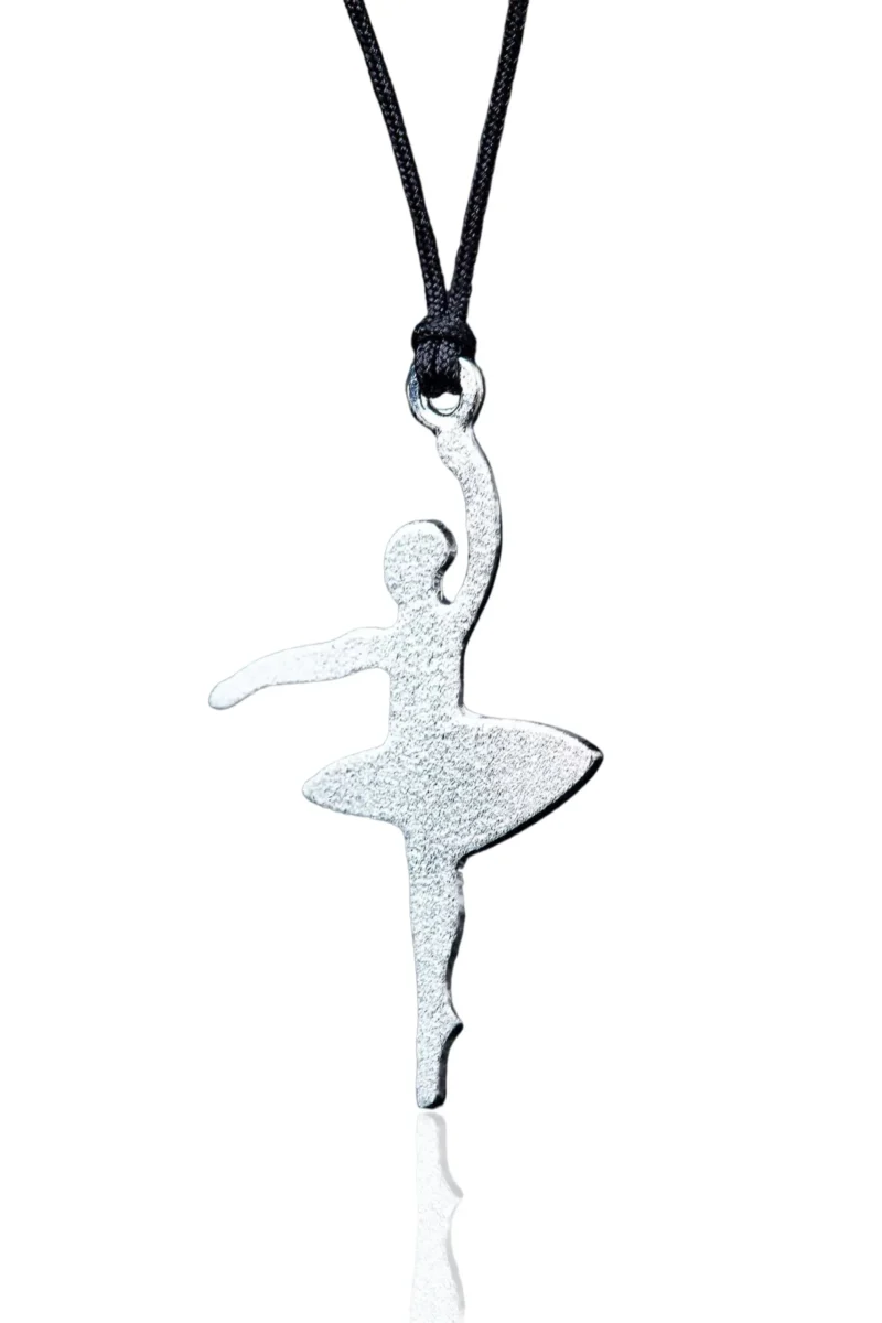 Handmade Jewellery | Ballet dancer rhodium plated silver necklace main