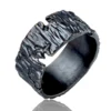 Handmade Jewellery | Bark handmade textured black silver ring main