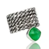Handmade Jewellery | Jade handmade oxidized textured silver ring main