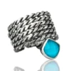 Handmade Jewellery | Turquoise handmade oxidized silver ring main