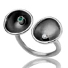 Handmade Jewellery | Silver ring with green agate and zircon main