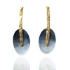 Χειροποίητα κοσμήματα | Ασημένια σκουλαρίκια με μαύρη επιπλατίνωση, επίχρυσες λεπτομέρειες main