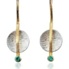 Handmade Jewellery | Textured handmade earrings with green zircon main
