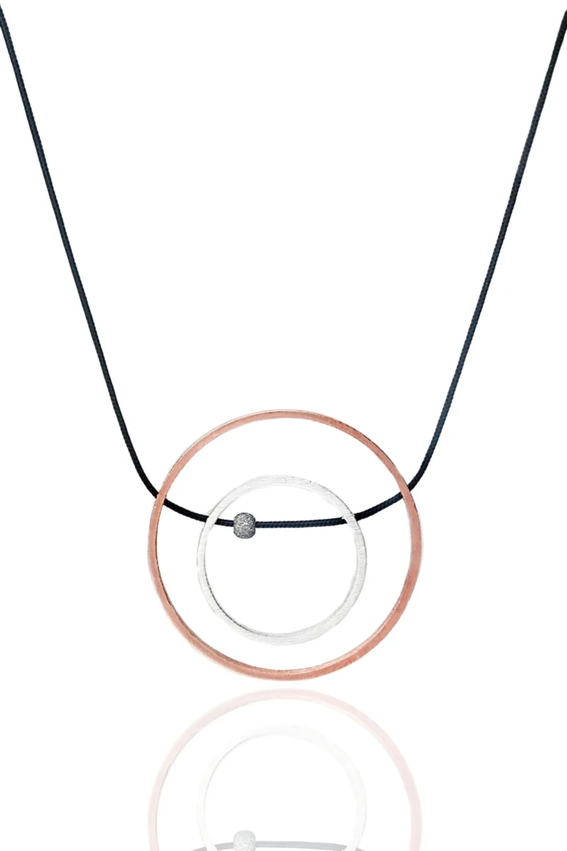 Handmade Jewellery | Minimal geometric multi plated bronze necklace main