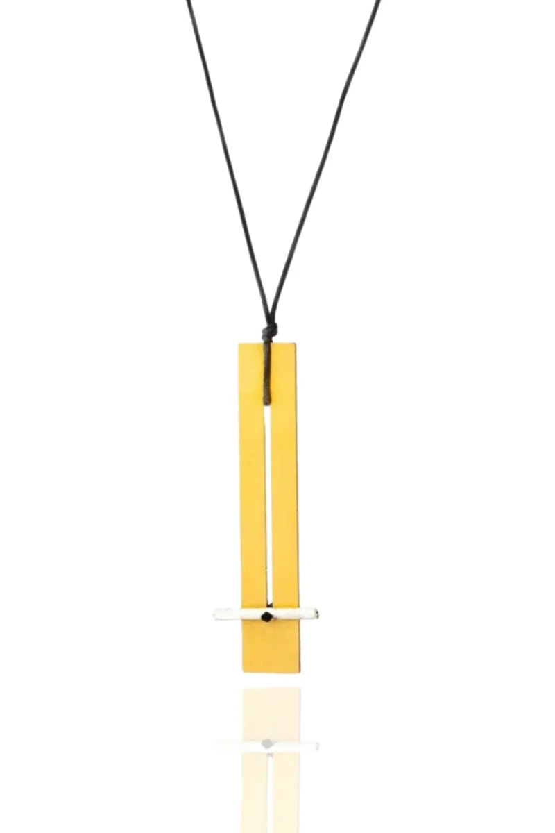 Handmade Jewellery | Bold geometric multi plated bronze necklace main
