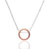 Handmade Jewellery | Minimal round silver and bronze necklace main
