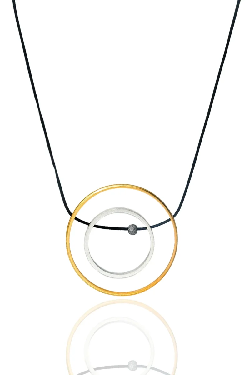 Handmade Jewellery | Minimal geometric multi plated bronze necklace main