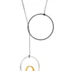 Handmade Jewellery | Minimal geometric silver bronze necklace main