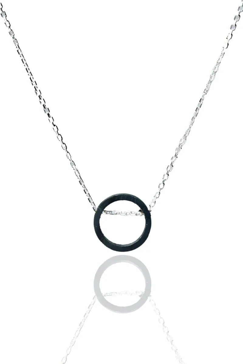 Handmade Jewellery | Minimal round silver and bronze necklace main