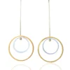 Handmade Jewellery | Minimal geometric multi plated bronze earrings main