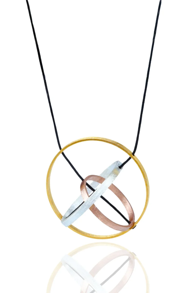 Handmade Jewellery | Planet minimal geometric bronze necklace main