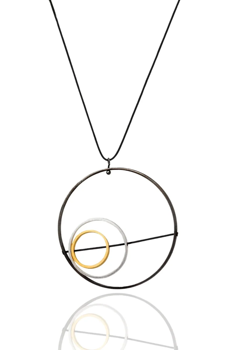 Handmade Jewellery | Minimal geometric multi plated bronze necklace main