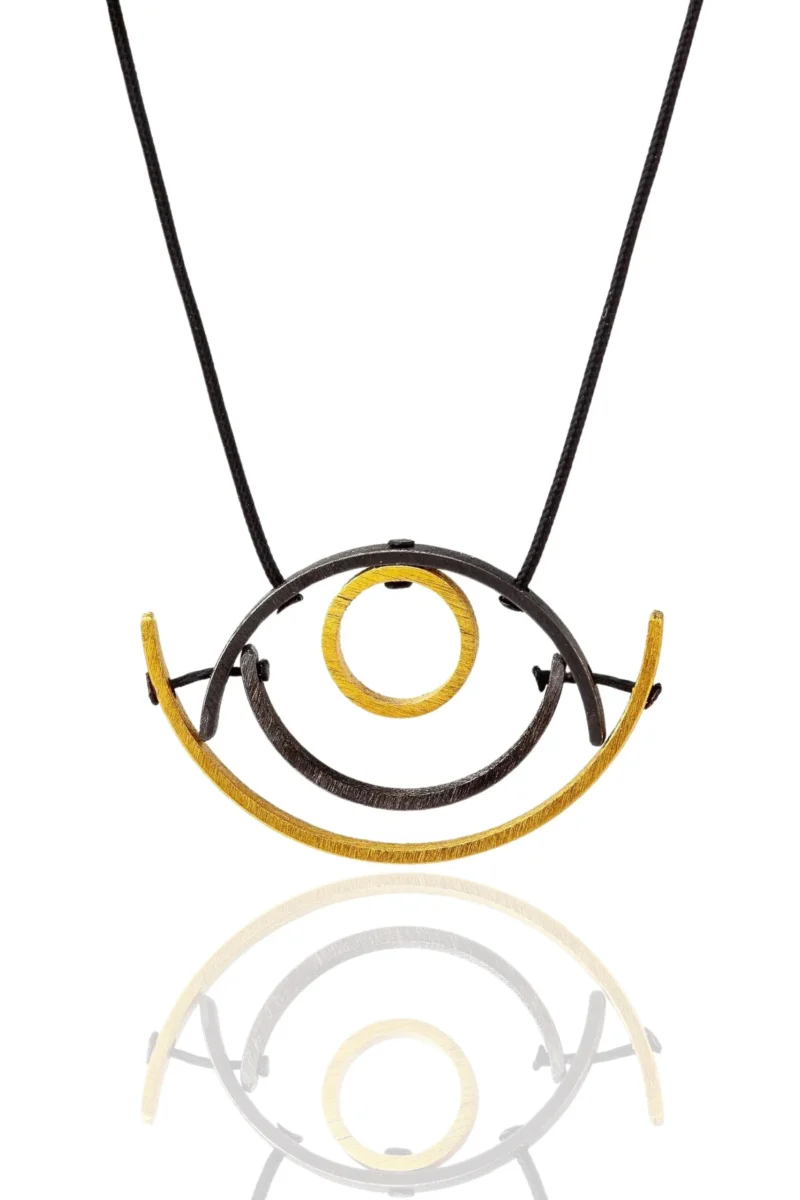 Handmade Jewellery | Eye geometric bronze necklace main