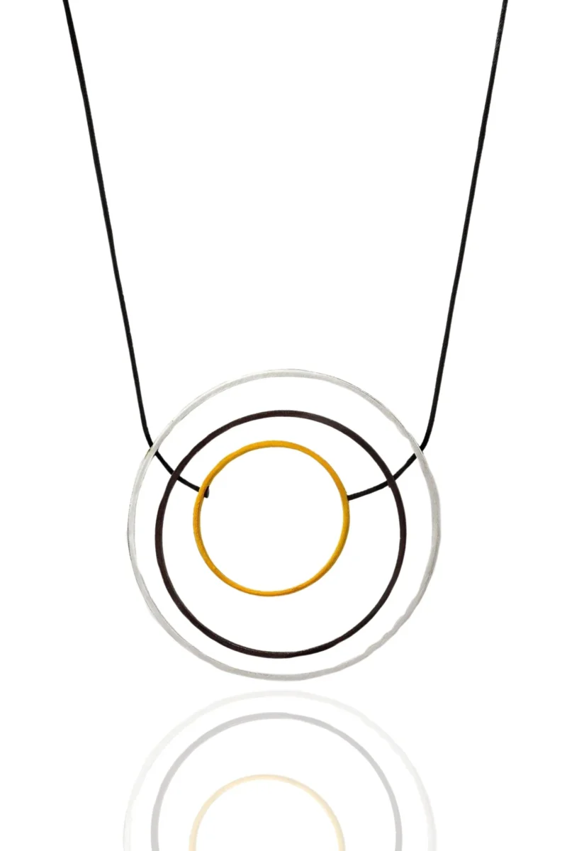 Handmade Jewellery | Minimal geometric multi plated bronze necklace main