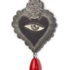 Χειροποίητα κοσμήματα | Χειροποίητη καρφίτσα καρδιά από ορείχαλκο main