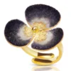 Handmade Jewellery | Flower handmade gold plated silver ring main
