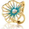 Handmade Jewellery | Anemone handmade gold plated silver ring main