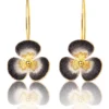 Handmade Jewellery | Flower handmade gold plated silver earrings main