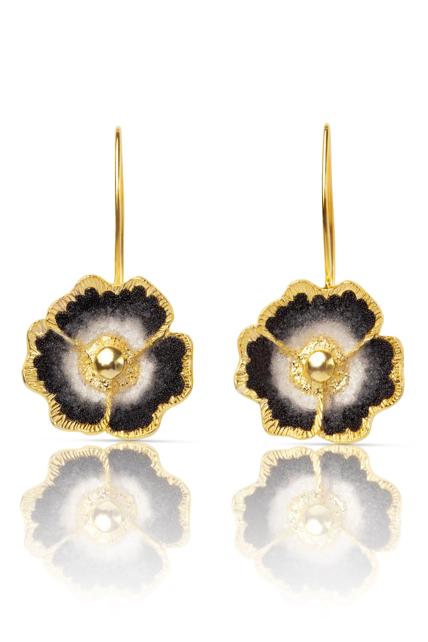 Handmade Jewellery | Flowers handmade gold plated silver earrings main
