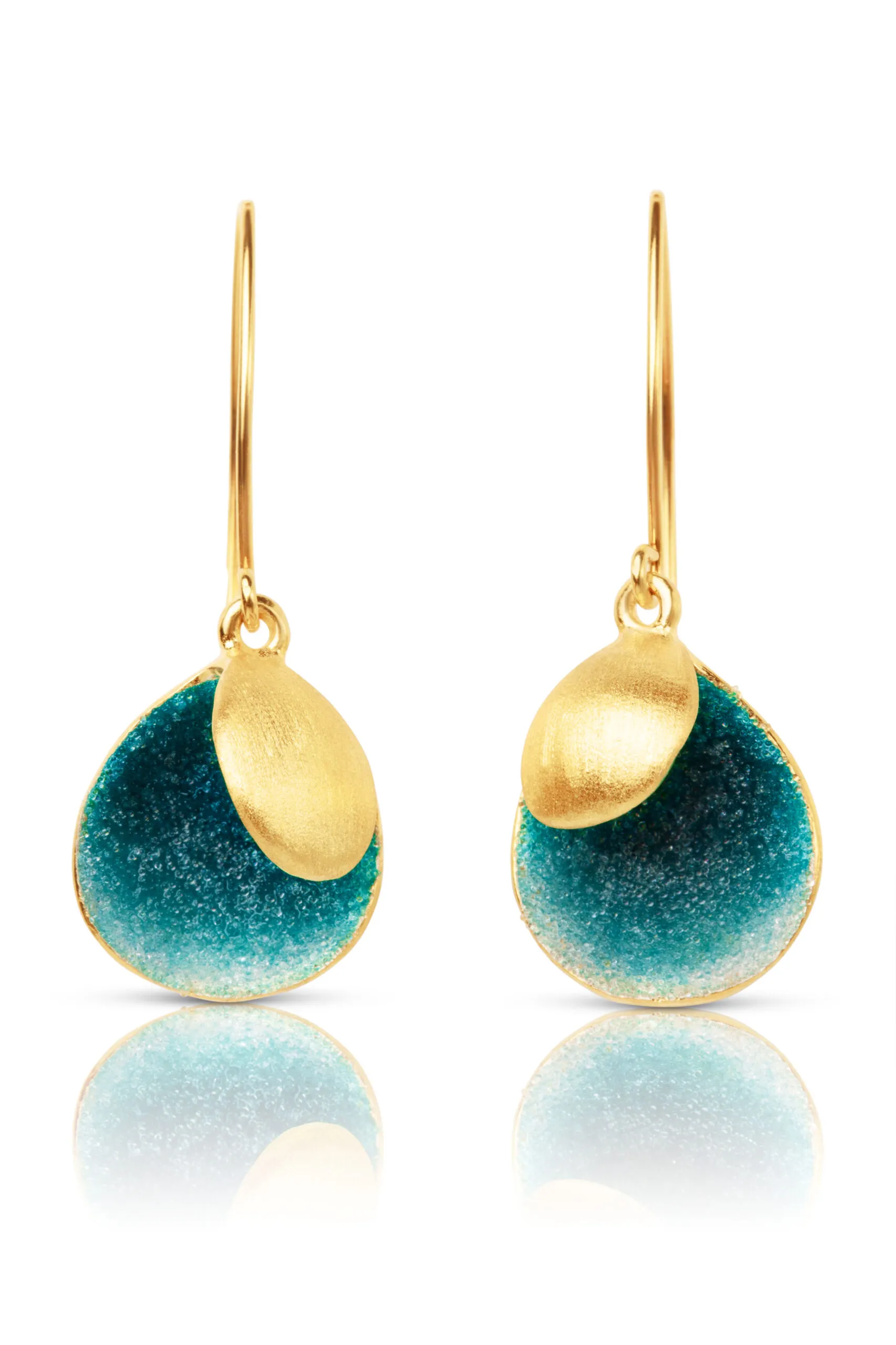 Handmade Jewellery | Flowers blue handmade silver earrings main
