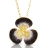 Handmade Jewellery | Flower handmade gold plated nano crystal silver necklace main